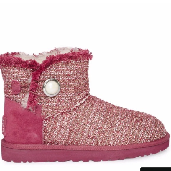 Ugg Australia Women's Mini Bailey Button Fancy Boots Size 7 - Picture 7 of 11